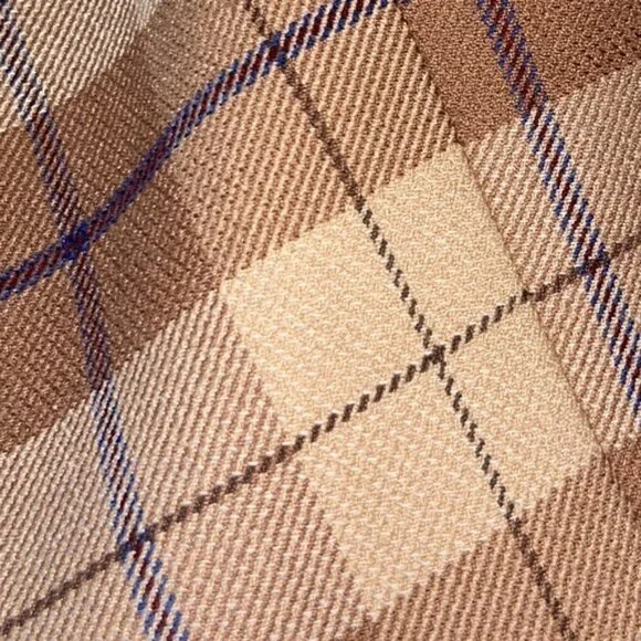 New Aritzia Wilfred Margaux Tan Brown Check Plaid Oxford Double Breasted Blazer - Picture 6 of 6